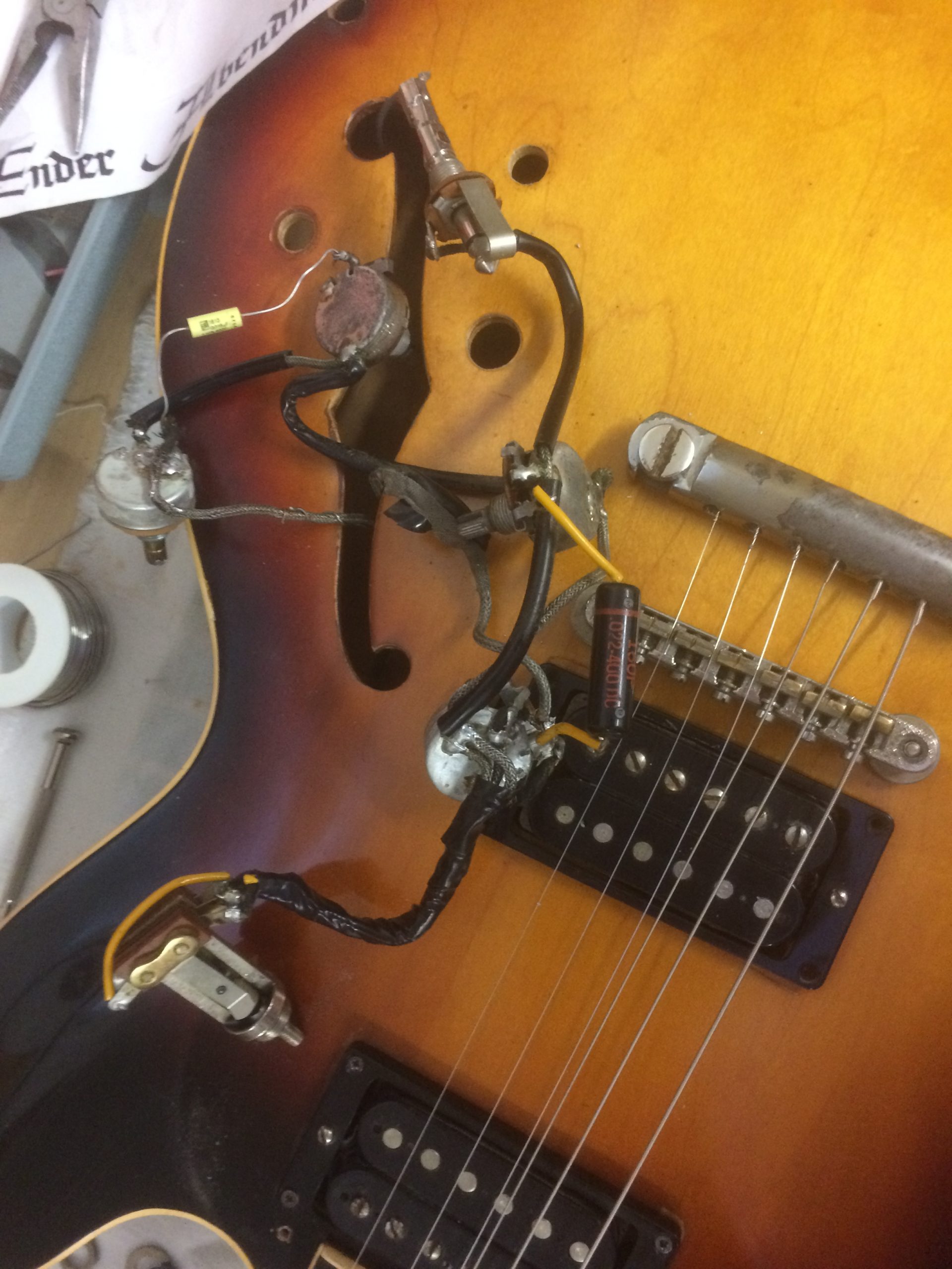 Gibson ES-335TD 1962 – sunburst – Wireing harnes Gibson ES-335TD 1962 - sunburst - Wireing harness
